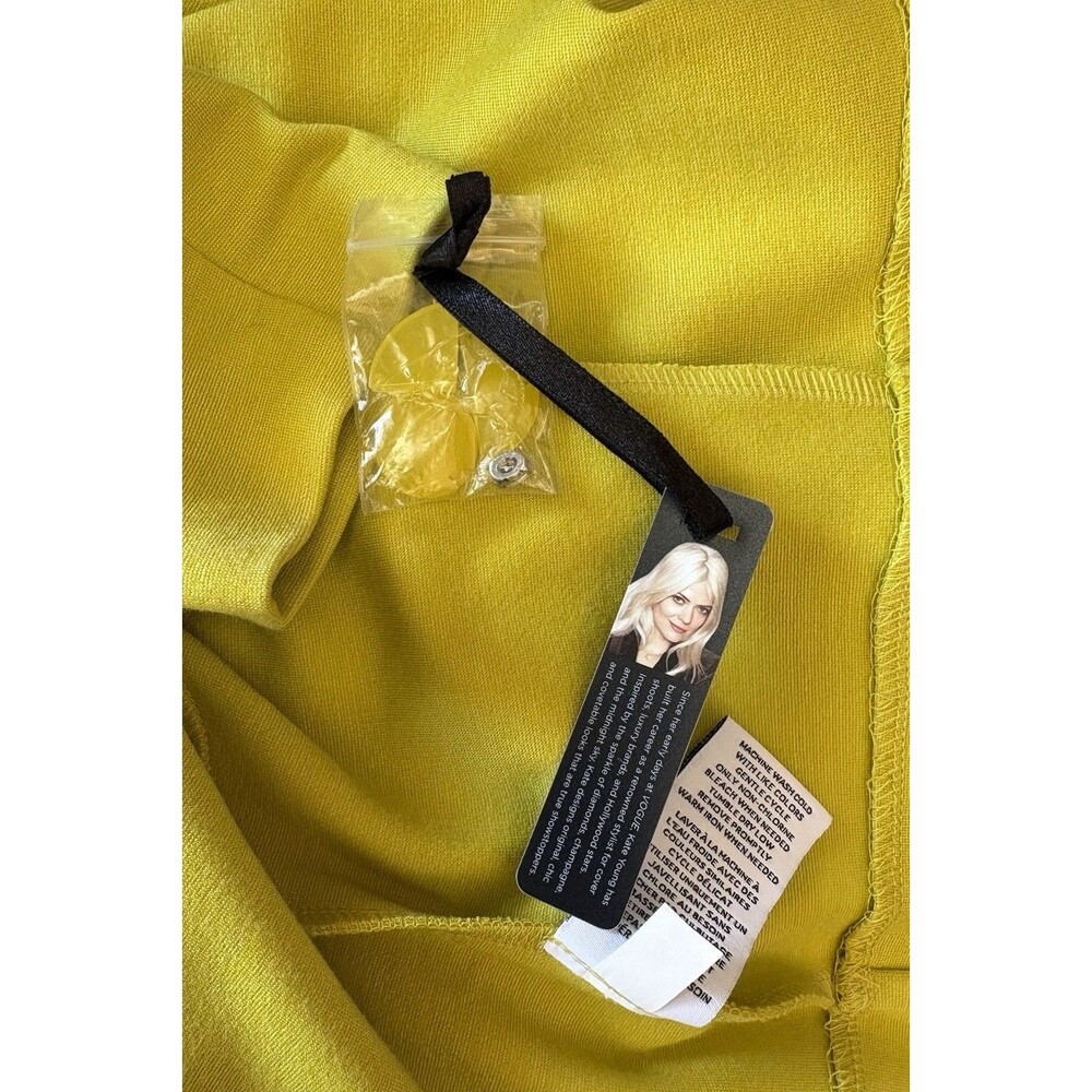 KATE YOUNG for Target Bright Lemon Lime Long-sleeved Dress Small Crystal Detail - Picture 6 of 7